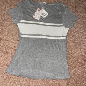 Gray and white shirt